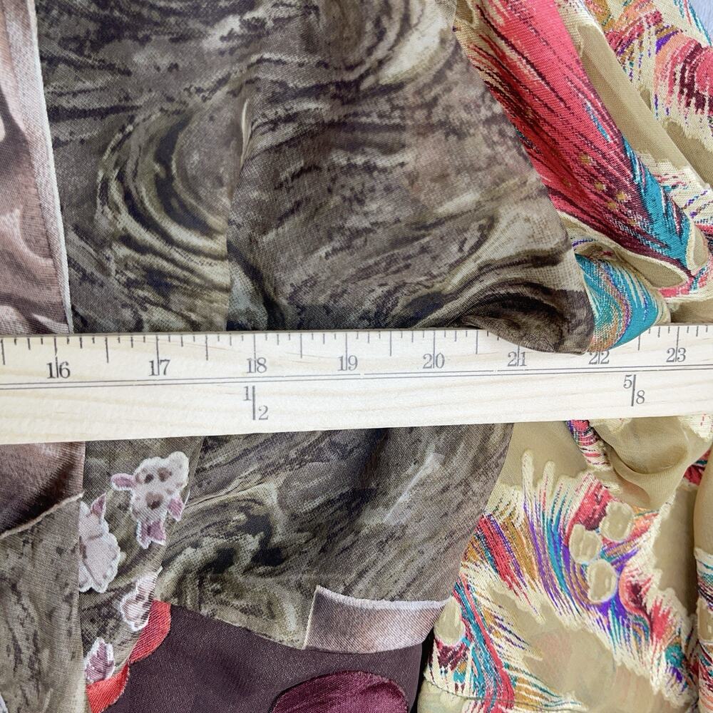 Vtg Sterling Styles Kimono Cardigan One Size Patchwork ArtSilk Sheer Whimsygoth - Picture 10 of 12